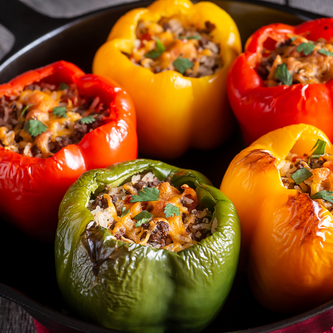 Stuffed Bell Peppers with Ground Chicken