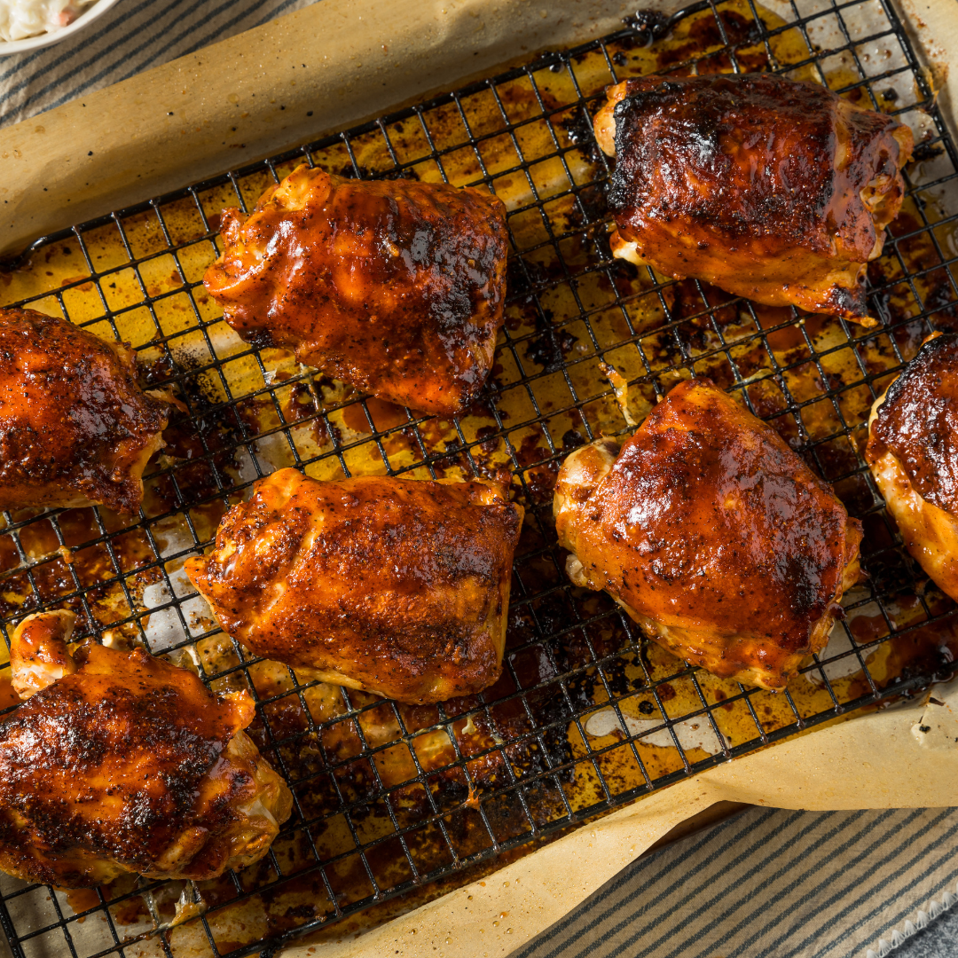 Baked Chicken Thighs with Roasted Brussels Sprouts