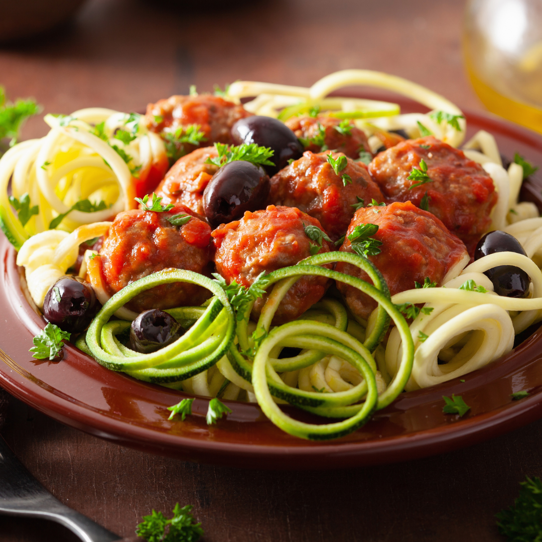 Zucchini Noodles with Turkey Meatballs